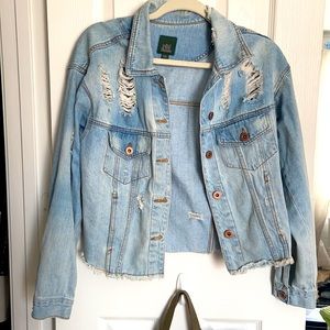 Distressed denim jacket